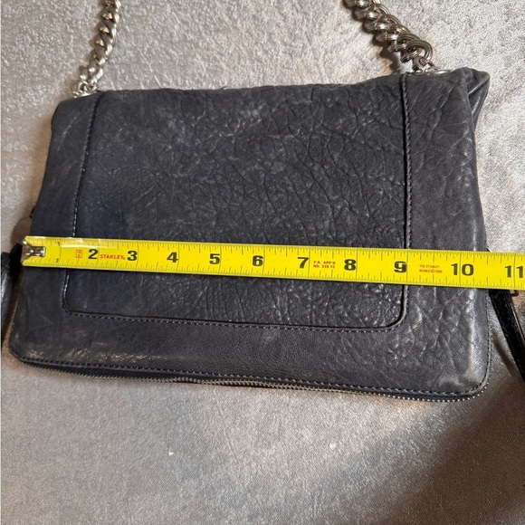 Olivia Harris Charcoal Leather Crossbody Bag - Picture 3 of 11